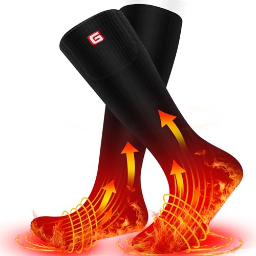 Svpro Calcetines calentados para hombre y mujer, 4000 mAh batería recargable calcetines calefactables lavables calcetines térmicos eléctricos calientes para caza, esquí al aire libre, calcetines