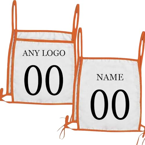 TopTie (Price/Piece) Custom Polyester Golf Event Bib with Ties Sports Event Vest for Youth & Adult-Orange