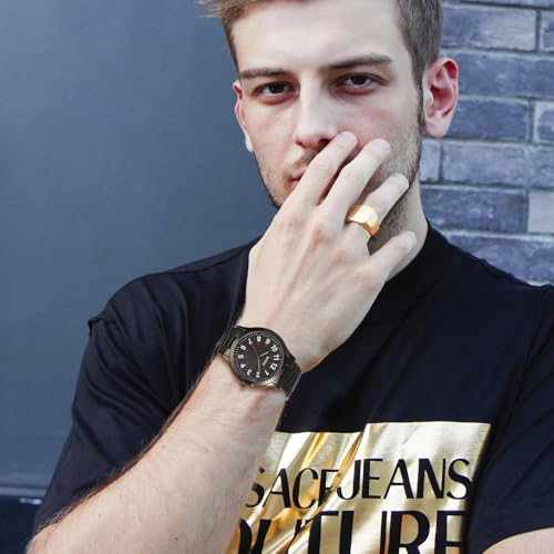 Image of BUREI Men's Wrist Watch, Analog Stainless Steel Dress Waterproof Quartz Watch for Men with Japanese Movement,Refined Gifts for Men, Boyfriend, Husband, Dad