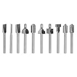 Gasea 10pcs 3mm 1/8" Shank HSS Router Bits Woodworking Tool Fits Rotary Tool Parts