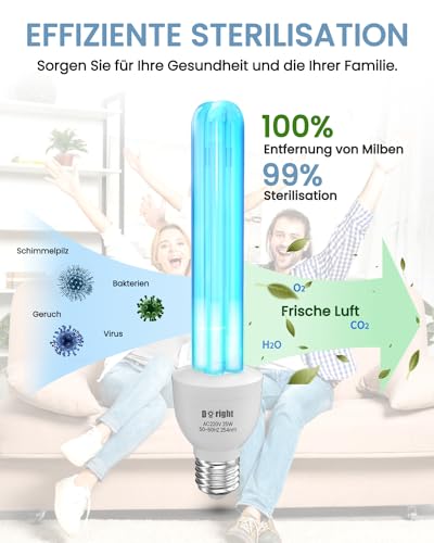 Desinfektionslampe Doright LED UV Lampe mit Ozon 25W für Desinfektion