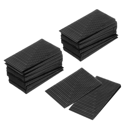 QUARKZMAN Möbelausgleicher 20 Stück Möbelkeile Schwarze Kunststoffkeile Stabil Und Rutschfest Für Ungleichen Tisch Kommodenbeine Und DIY Mehr Möbel (50 x 30 x 4mm)
