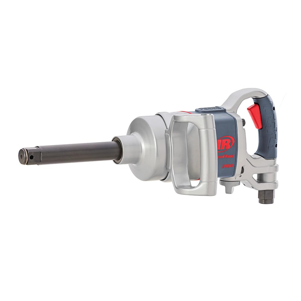 Ingersoll Rand2850MAX-6 1" Extended Anvil Impact Wrench - 6" Extension, Lightweight Design, Powerful Reverse Torque Output Up to 2100 ft-lbs, Heavy Duty, 5500 RPM, 360 Degree Handle, Gray