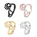 Produktbild WZYMNJZ Liebe Herz Hund Haustier Pfotenabdruck Offener Ring Für Frauen Mädchen 4 Farben Nette Romantische Knuckle Finger Ring Shellhard Erklärung Schmuck