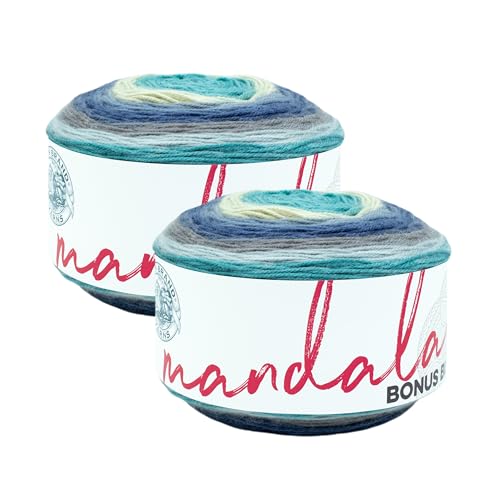 Image of Lion Brand Yarn Mandala Bonus Bundle Multicolor Yarn for Knitting, Crocheting, and Crafting, 2 Cakes, Babar