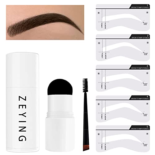 Eyebrow Stamp Stencil Kit Brow Stamp Tool Kit One Step Brow Stamp Kit Waterproof Eyebrow Stamp (Dark Brown)…