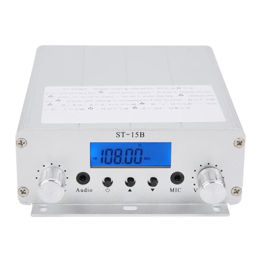 Transmisor FM, 12V/6A Estación De Radio Estéreo De Largo Alcance, 87‑108 MHz Estación De Radio Estéreo De Largo Alcance Transmisor Transmisor Estéreo Transmisión FM para Estación De Radio, Hogar