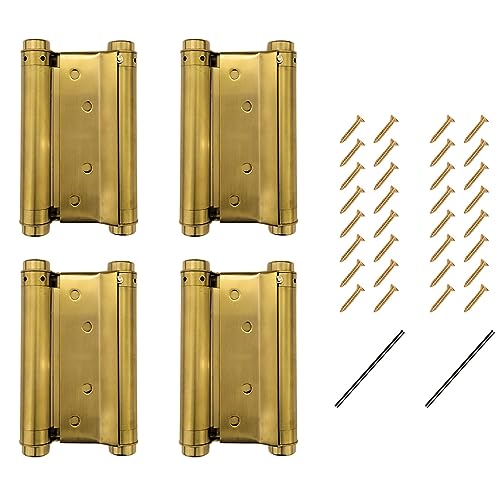 Paire De Double Charnière En Laiton - Occasion - Quincaillerie Vintage
