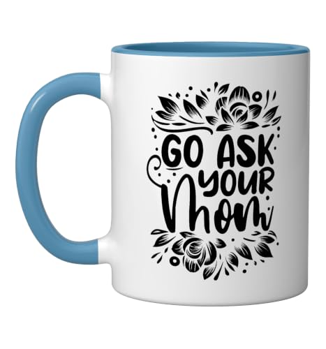 Taza cerámica azul y blanca 11 oz para padre miniatura 1