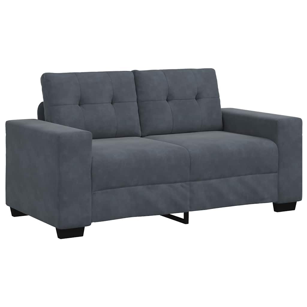 Canapé 2 Places, Causeuse de Salon Fauteuil Sofa 2 Places Causeuse Gris foncé 160 x 77 x 82 cm Velours