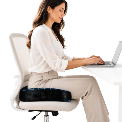 Image of Wonder Care Orthopedic Coccyx Cusion | Memory Foam for Back Pain, Sciatica Pain Relief, Tailbone Relief|Proprietary Hi-Per Foam|Cushion for Office /Home Chairs | 2 Years Warranty (Mesh Cover, 120Kg)