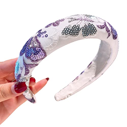 Diadema acolchada para el pelo con lentejuelas elegantes para mariposa, turbante, hada, lentejuelas, adorno, etc