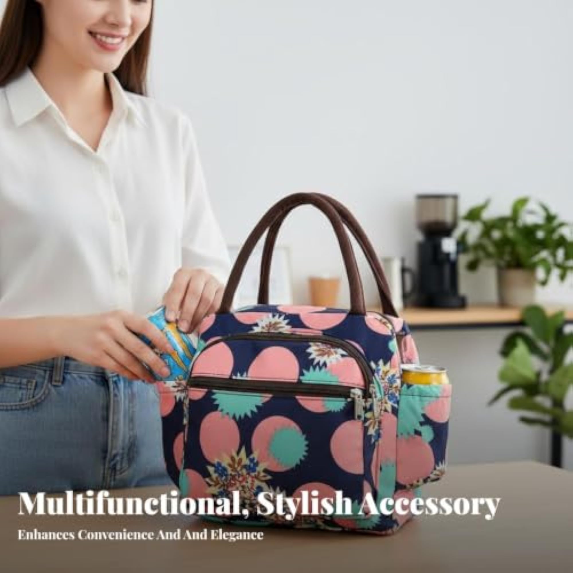 Multi-Compartment Handbag Waterproof Tote, Insulated