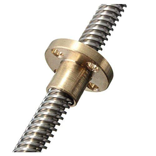 Image of INVENTO 1Pcs 200mm (0.2 mtr) Trapezoidal Lead Screw Single Start Threaded Rod T12 12mm Pitch 2mm Lead 12 TR12 with Brass nut for 3D Printer CNC Robotics