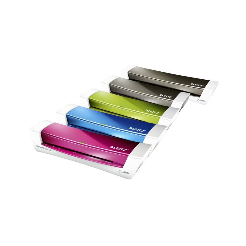 Leitz iLAM, WOW, 73680054 Lamineermachine, A4, voor 80 tot 125 mic lamineerhoezen, starterset, ideaal voor gebruik in thuiskantoor, kleine kantoren en school, groen, iLAM, WOW
