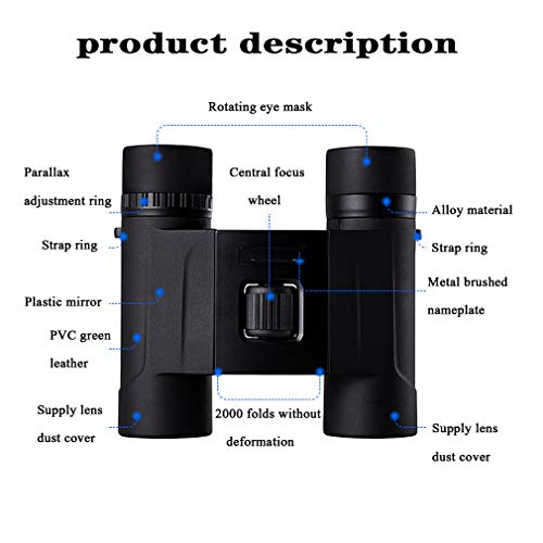 Xunmaifwy High Compact Binoculars Telescope For Adults Kids With Low Light Night Vision, Folding Binocular For Bird Watching Hiking Travelling, 10X25 #TOP2