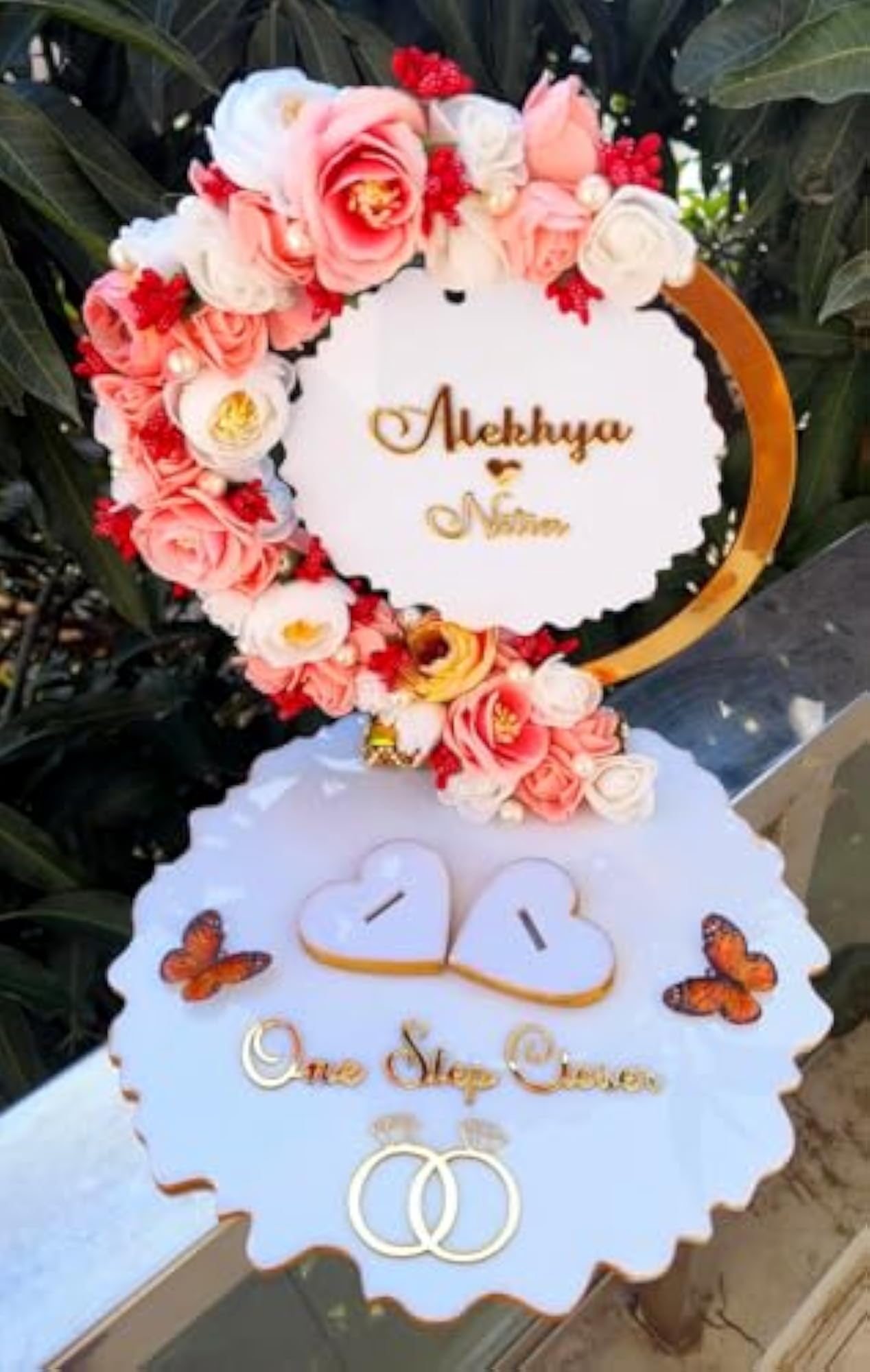 Personalized Acrylic Engagement Wedding Ring Platter