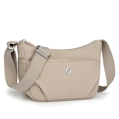Travistar Umhängetasche Damen Kleine Handtasche Wasserdicht Nylon Crossbody Bag Damen Leichte Schultertasche mit Verstellbarer Breitem Gurt Freizeit Messenger Bag für Einkaufen, Reisen