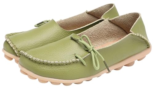 Image of Women's Leather Slipper Loafers Flat Shoes Slip-Ons