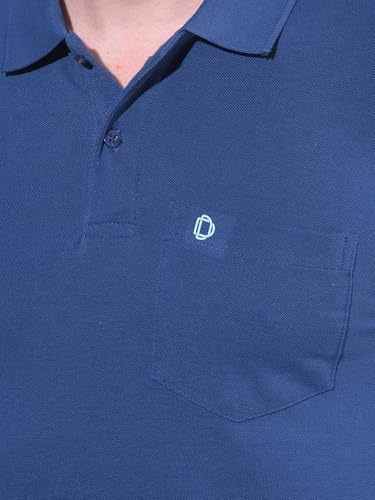 Image of Dollar Men's Pack of 1 Solid Cotton Blend Polo Neck T-Shirt