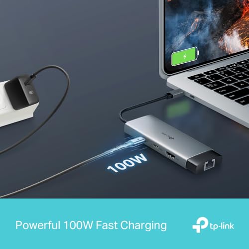 TP-Link UH6120C USB C Hub PD100W, 4K 60Hz HDMI, 1× USB C 5Gbps, 2× USB A 5Gbps, Gigabit Ethernet, kompatibel mit MacOS, Windows, Linux, iPad OS, iOS, Android, ChromeOS, Nintendo