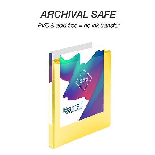 Image of Samsill Durable 0.5 inch 3 Ring Binder, D Ring Binder, 100% Recycled Chipboard, Yellow