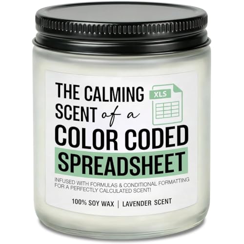 Funny Candles Gift for Coworker Accountant Data Analyst Marketing Specialist Humor Excel Spreadsheet Gift for Colleague Lavender Candle White Elephant Goodbye Present for Boss Friend