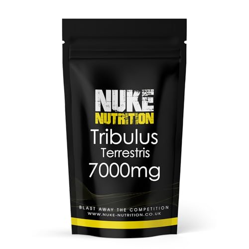 Nuke Nutrition Tribulus Terrestris 7000mg - 60 Capsules - Tribulus Terrestris High Strength Test Booster Pills for Men & Women - Increase Testosterone for Enhanced Muscle Growth Strength & Endurance