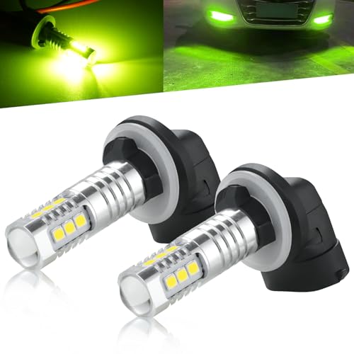 KISLED 881 Led Fog Light Bulb, 889 886 894 896 862 Fog Light Bulb, Extremely Bright Fog Light With Projector DRL High Power 3030 Chips for Cars Trucks, Lemon Green by KISLED - Used condition - CA$30.25