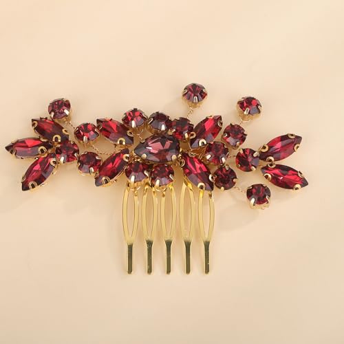 Peine para cabello de boda con cristales y pedrería miniatura 1