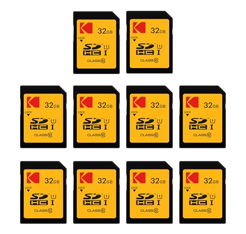 Image of Kodak 32GB 10-Pack SDHC Card, UHS-I U1 V10 Premium, up to 85MB /s Read Speed, for Full HD Video and High-Resolution Pictures, Compatible with SDHC Standard (10-Pack)
