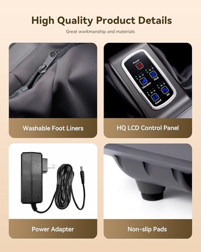 Image of EaseZen 2 in 1 Collapsible Foot and Calf Massager with Heat with Neuropathy