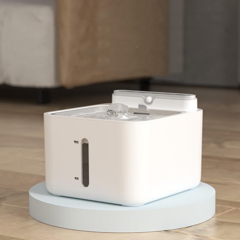 Qcwwy Fuente de Agua Inalámbrica para Gatos con Sensor de Infrarrojos Lejanos, Dispensador de Agua Automático de Acero Inoxidable para Mascotas, Fuente de Alimentación Dual (Modelo de Carga de 2600
