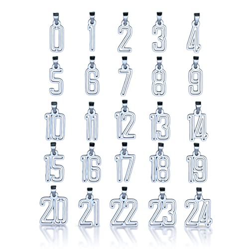 Elite Athletic Gear 00-99 Varsity Number Pendant With Chain Necklace - Stainless Steel2
