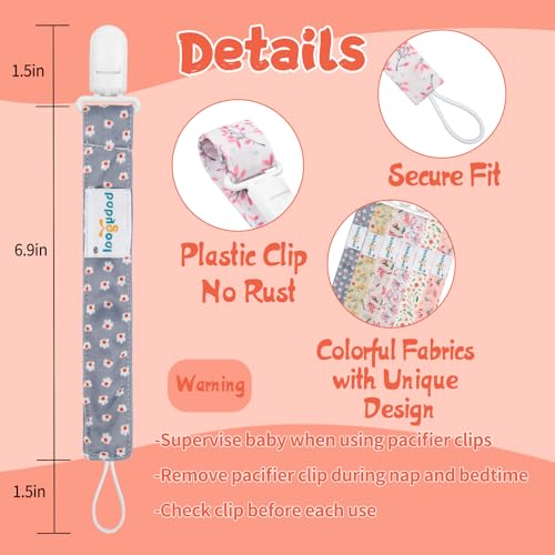 Babygoal 6PS21 Floral Pacifier Clips thumb #3