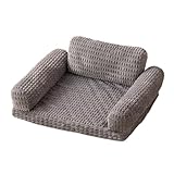 Mateju Haustiersofa Hunde Katze, Hundebett Hundekissen Hundematte Weiche Memory-Schaum Haustierbett Hundesofa Hundematratze mit rutschfest Unterseite Abnehmbar Waschbar (Grau,65x53x32cm)