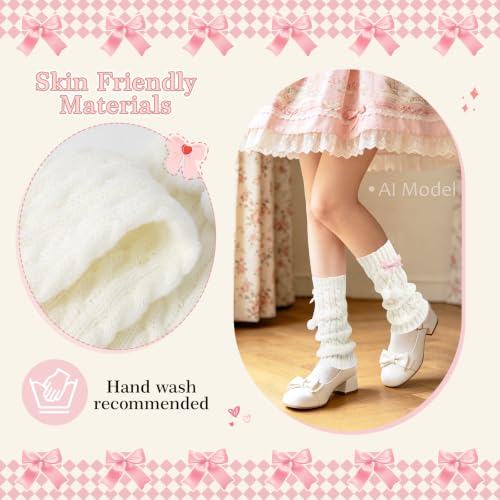 Image of Junely Leg Warmers for Women Kawaii Leg Warmer Cute Legwarmers Lolita Harajuku Gyaru Japanese Accessories