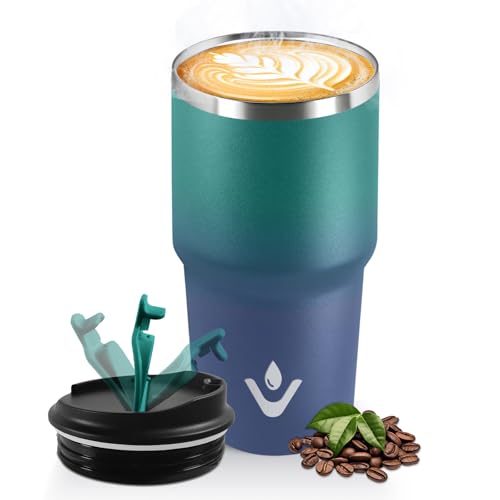 HoneyHolly Termo Cafe 600 ML, Reutilizables, Vaso Termico Cafe Antigoteo para Coche, Acero Inoxidable 304, Taza Termica Para Llevar, Termo Café Hermético para Café Frío y Caliente, Leche y Té