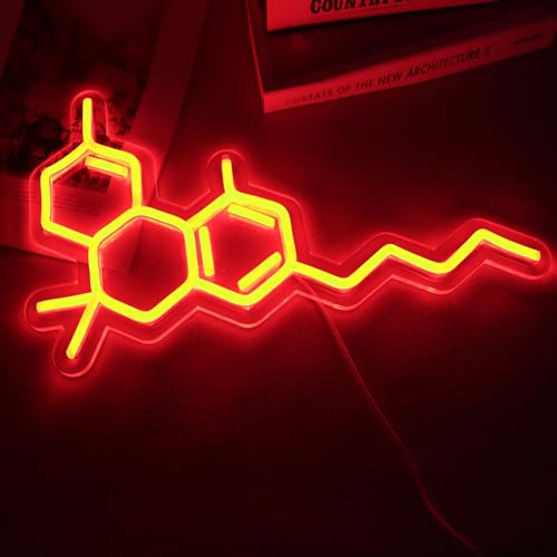 Image of Smoke Shop Neon Sign about Molecular Structure for Store or Bar Advertising,Smoking Lounge Decor,Easy Hanging,5V USB Powered.16 * 9.5inches.