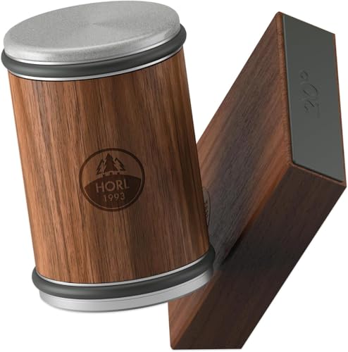 Rodillo afilador HORL2 nogal - Afilador para cuchillos de cocina y para un filo extremo - rodillo afilador para cuchillos con soporte magnético con ángulos de 15 y 20 grados
