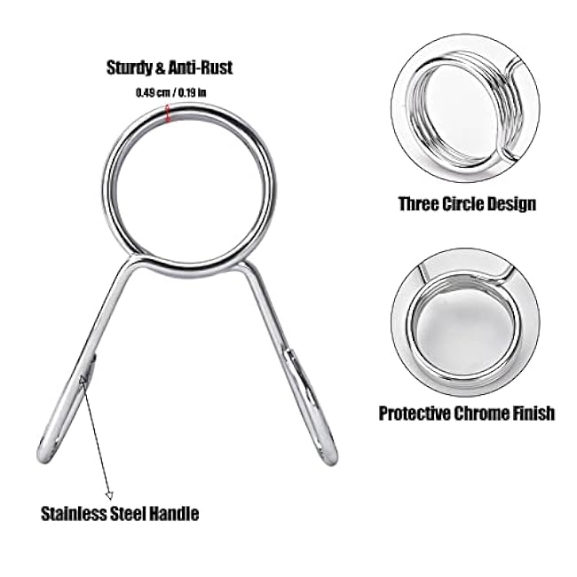 AccEncyc Spring Clip Collars 2 Inch Olympic Barbell Clamps Dumbbell Clips Weight Bar Clips for Weightlifting, Powerlifting, Strength Training