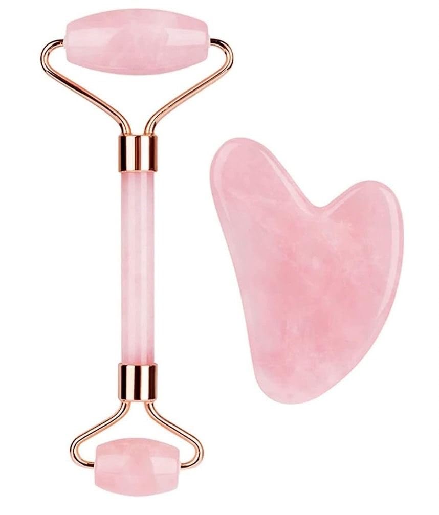 FSAS Health & Beauty Luxury Quartz Combo of Gua Sha & Jade Roller for Women | Facial Massager | Facial Massage Tools | Helps in Serum Application | Stress Healing | 100% Authentic Rose Quartz | Asian Beauty Secret for Glow | Comes with Free Potli/Scr (B0D3VDGH5H) Amazon Price History, Amazon Price Tracker