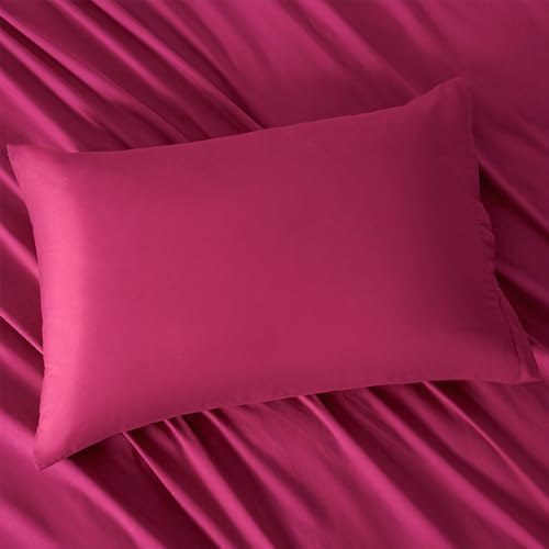 Image of 2 Pack Microfiber King Size Zipper Pillowcases,Rose Pink Pillow Case Set of 2,Soft Comfortable Not Shrink Pillow Cases King,Breathable Luxury Pillow Covers(20x36 Inches)
