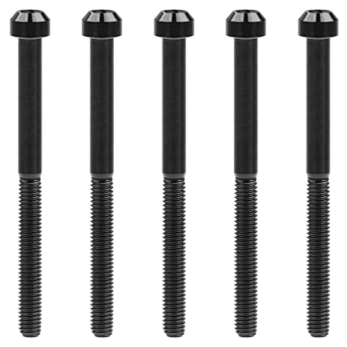 Image of Titanium Torx Square Head M6 x 10 15 20 25 30 35 40 45 50 60 65 70 80mm Screw Pack of 5 (Black, M6x80mm)