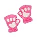 Strickhandschuhe mit Fleece Gefüttert Kinder Handschuhe Halbfinger Fingerlos Strickhandschuhe Plush Faux Fingerlose Katzenpfote Handschuhe Warme Winterhandschuhe Nette Handschuhe Katzenpfote Cosplay