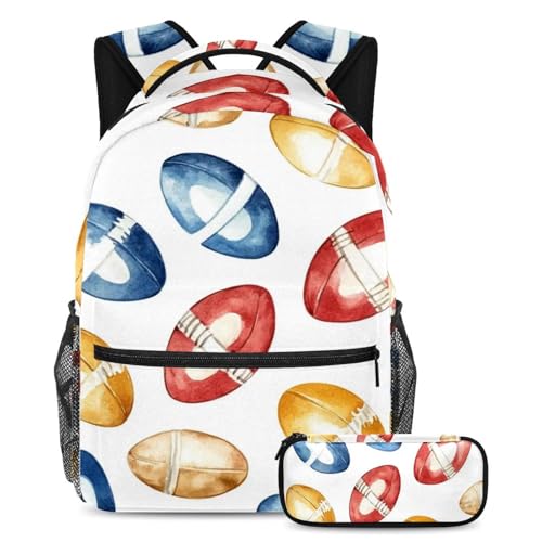 Sac à dos ballon de rugby coloré pour le collège et les entraînements du mercredi