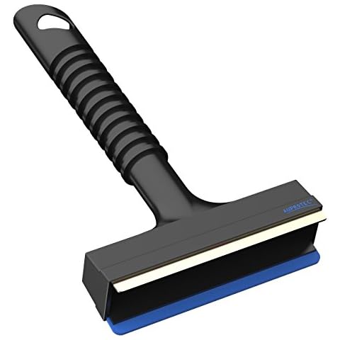 AUPROTEC Ice Scraper Brass Windscreen Scraper non-slip Grip + Squeegee Car Window De-icer Tool A 13 black-blue Cover