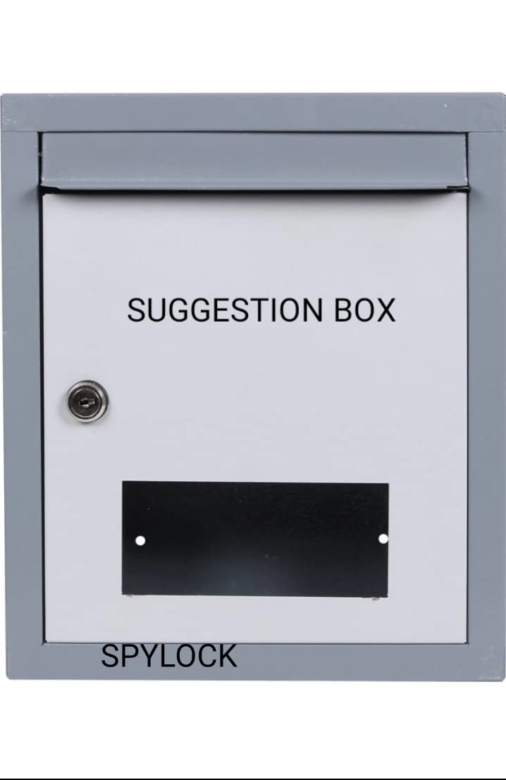 SPYLOCK Metal Suggestion Box / Compaint Box / Mail Box / Letter Box /Wall Mountable Box /Donation Box /Suggestion Box for Office -School-Collage Grey-picture-19