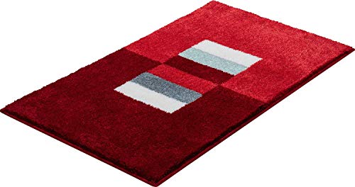 Linea Due bath rug, ultra soft and absorbent, anti slip, CAPRICIO, small mat 55x60 cm, ruby