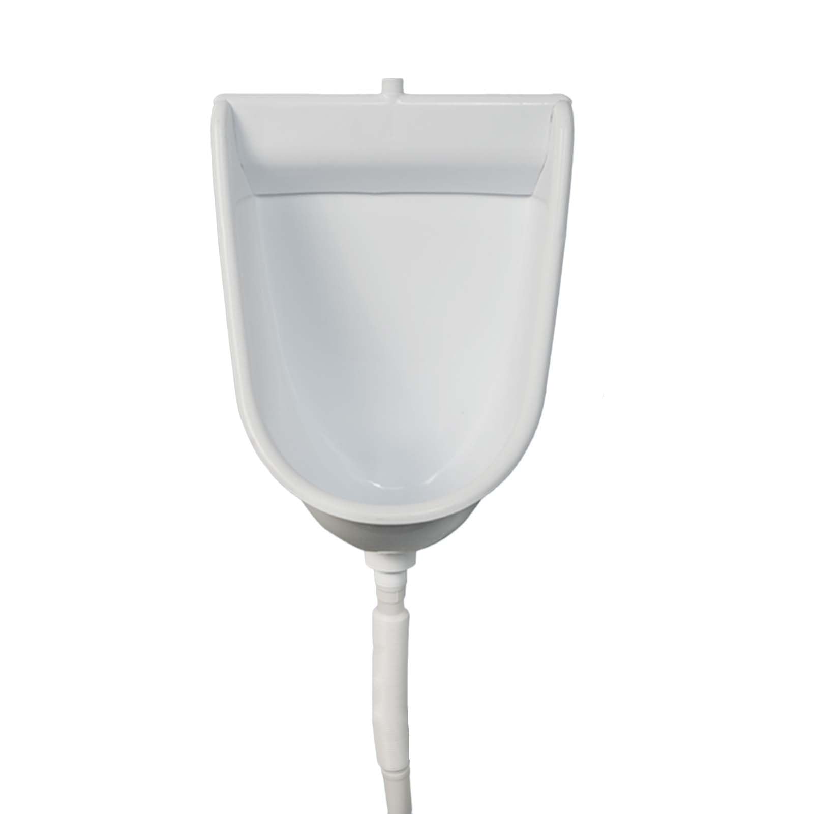 Plastic Urinals For Men Waterless Urinal,Wall-Mounted High-Efficiency Flush Urinal Splash Proof Public Bathroom Toilet Urinal Urine Diverter,Outdoor Construction Sit,White urinal + stainless ste